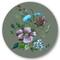 Designart - Purple and Turquoise Spring Flowers - Traditional Metal Circle Wall Art